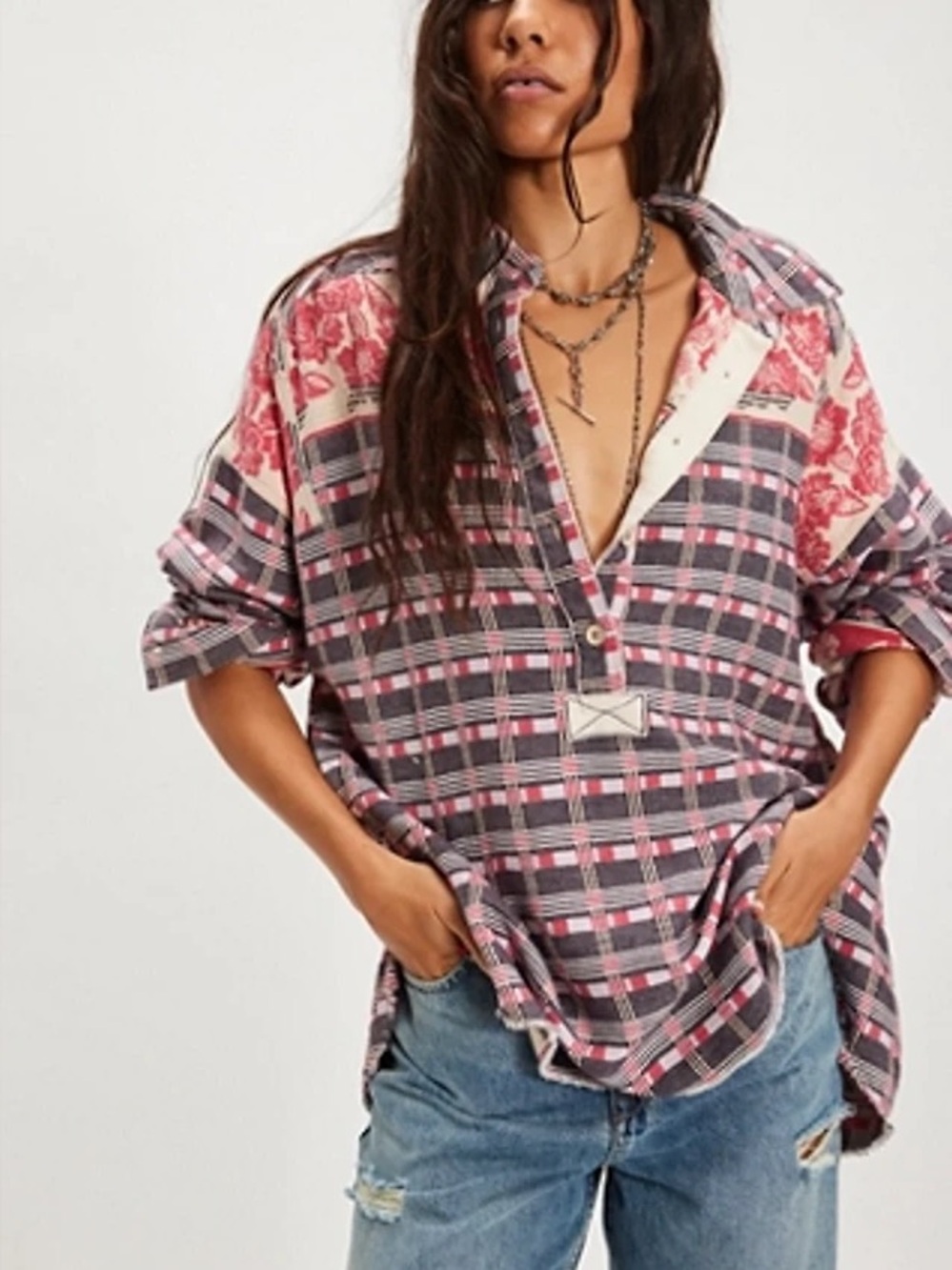 Free people We The Free Arizona Sky Floral Jacquard Pullover